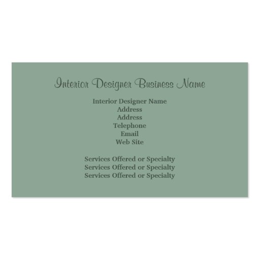 Interior Designer Business Card (back side)