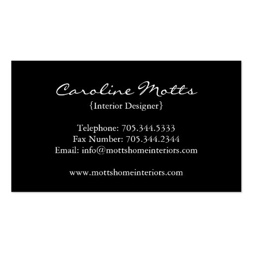 Interior Designer Business Card (back side)