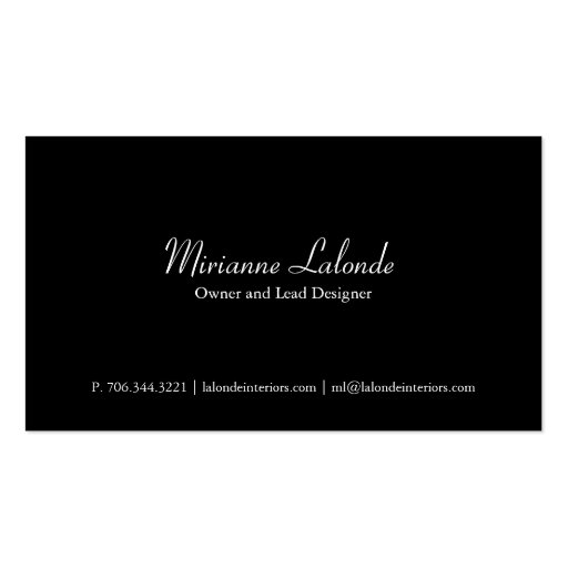 Interior Designer Business Card (back side)