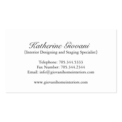 Interior Designer Business Card (back side)