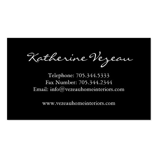 Interior Designer Business Card (back side)