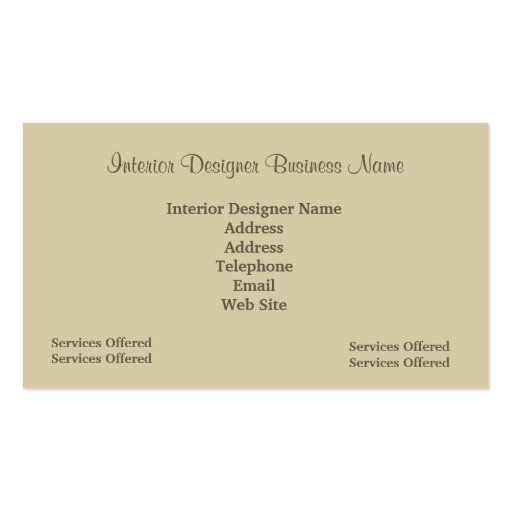 Interior Designer Business Card (back side)