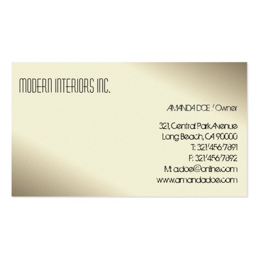 Interior Designer - Business Cards (back side)