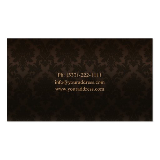 Interior Designer Classic Style Chocolate Card Business Card Template (back side)