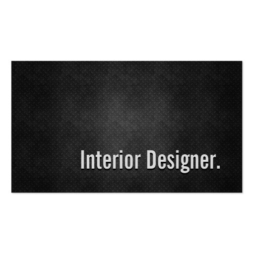 Interior Designer Cool Black Metal Simplicity Business Card Templates (front side)