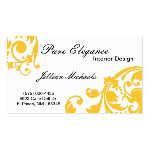 Interior Designer Damask Filigree Business Card