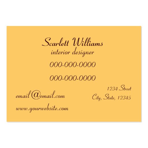Interior designer/ decorator business card templat (back side)