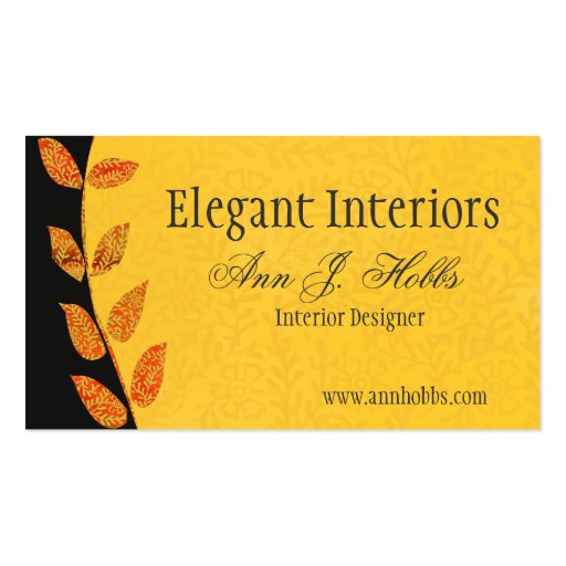 Interior Designer Elegant Interior Business Card (front side)