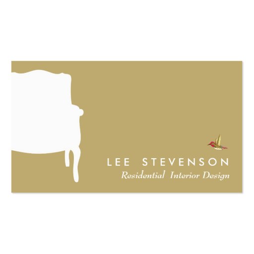 Interior Designer French Chair  Business Card (front side)
