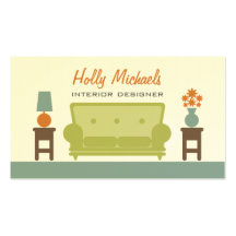 Interior Designer - Green Living Room Sofa Business Card