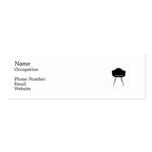 interior designer skinny card business card (front side)