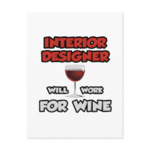 Interior Designer ... Will Work For Wine Postcards
