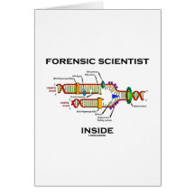 Interior forense del científico (réplica de la DNA Felicitaciones