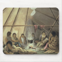 Interior of a Cree Indian Tent, March 25th 1820, f Mouse Pads