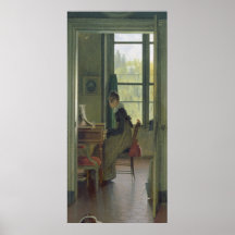 Interior of a Dining Room, detail of a woman Print