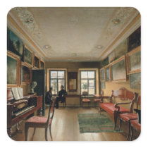Interior of a Manor House, 1830s Square Stickers