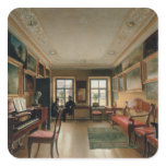 Interior of a Manor House, 1830s Square Stickers