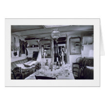 Interior of a Nile Boat (b&w photo) Card