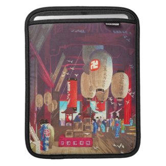 Interior of Asakusa Kannon Temple Narazaki Eisho Sleeve For iPads