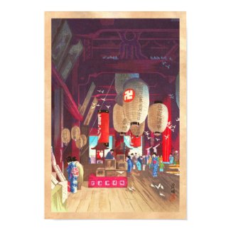 Interior of Asakusa Kannon Temple Narazaki Eisho Poster