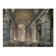 Interior of St. Peter's, Rome, 1867 Postcard