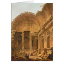 Interior of the Temple of Diana at Nimes, 1787 Greeting Cards