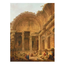 Interior of the Temple of Diana at Nimes, 1787 Post Card