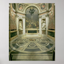 Interior view of the octagonal Chigi Chapel Print