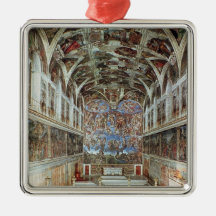 Interior view of the Sistine Chapel Christmas Tree Ornaments