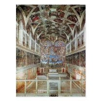 Interior view of the Sistine Chapel postcards