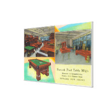 Interior Views of Newark Pool Table Stretched Canvas Print