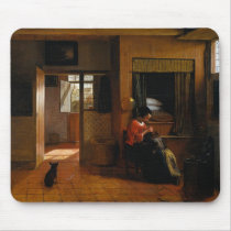 Interior With A Mother Delousing Her Childs Hair Mouse Pad