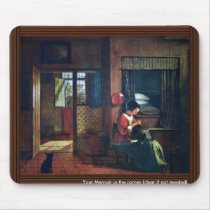 Interior With A Mother Delousing Her Child'S Hair Mouse Pads