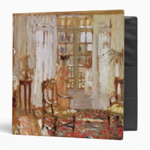 Interior with a Woman in Yellow in Front 3 Ring Binder