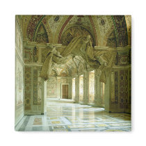 Interior with view of sculpted angels refrigerator magnet
