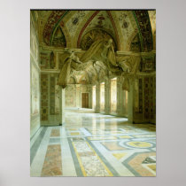 Interior with view of sculpted angels print
