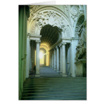 Interior with view of the staircase greeting card