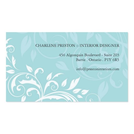 Interiors Business Card (back side)
