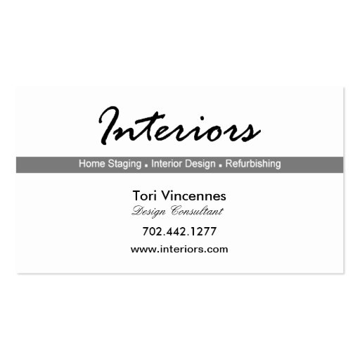 Interiors Home Staging Realty Designer business Business Cards (back side)