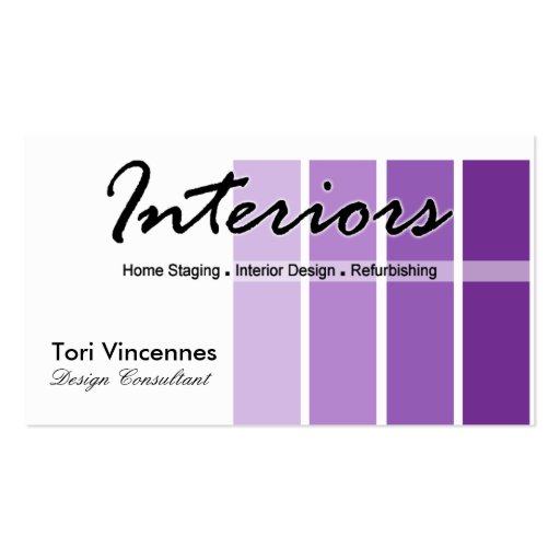 Interiors Home Staging Realty Designer business Business Cards (front side)