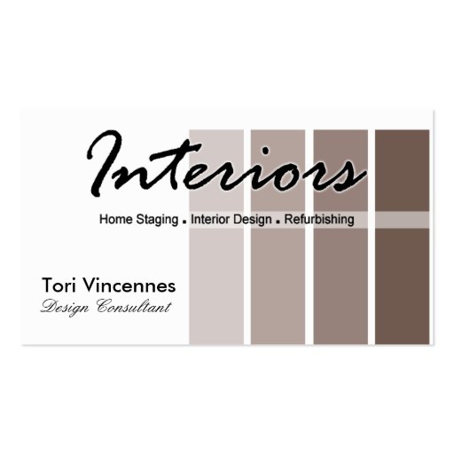 Interiors Home Staging Realty Designer business Business Card Template (front side)