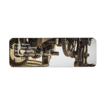 Interlinking Gears Return Address Labels
