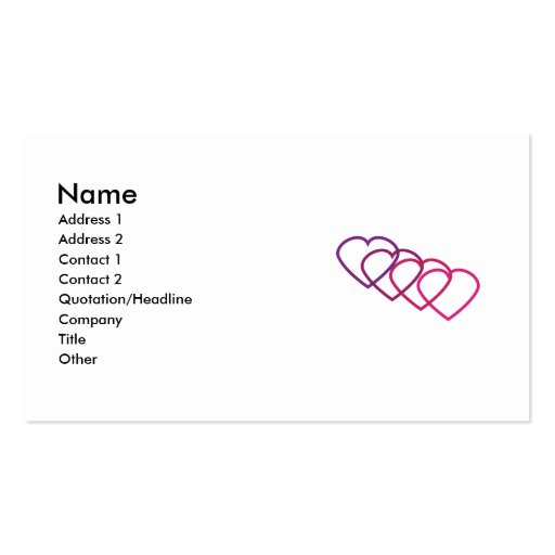 Interlocking Hearts Business Card (front side)