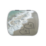 Interlocking Hearts on Beach Sand Jelly Belly Tins at Zazzle