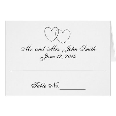 'Interlocking Hearts' Place Cards