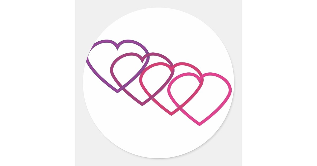 interlocking hearts sticker | Zazzle