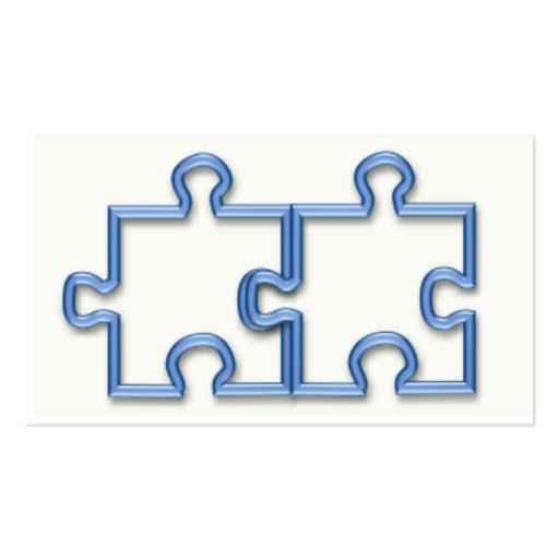 Interlocking Puzzle Pieces Business Card (back side)