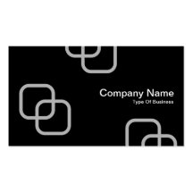 Interlocking Squares - Gray on Black Business Card Template