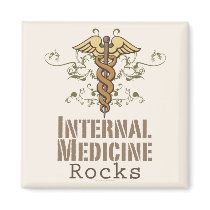 Internal Medicine Rocks Caduceus Magnet by MedicalTeesGifts Internal Medicine Rocks Caduceus Magnet