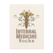 Internal Medicine Rocks Caduceus Postcard by MedicalTeesGifts Internal Medicine Rocks Caduceus Postcard